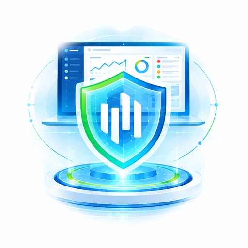Schutzschild vor einem Laptop mit Sicherheits-Dashboard – Symbol für die IT-Security-Plattform Enginsight